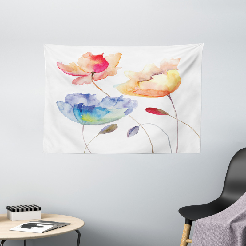 Nature Flowers Wide Tapestry