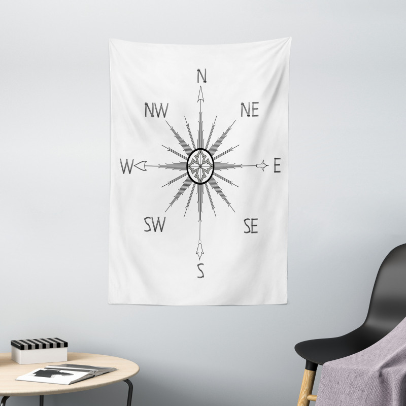 Compass Silhouette Tapestry