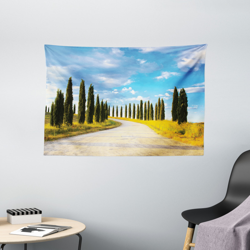 Mediterranean Trees Wide Tapestry