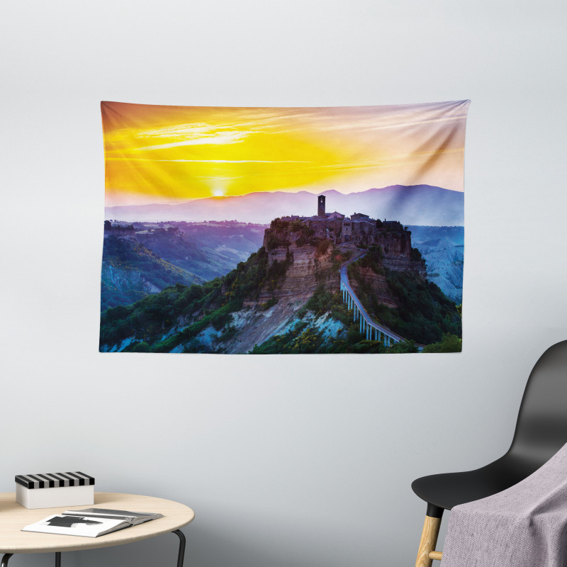 Historical Castle Town Wide Tapestry