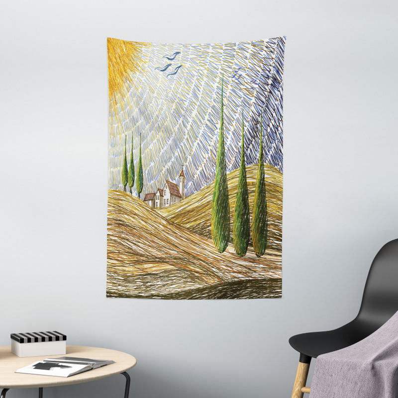 Rural Fields Europe Tapestry