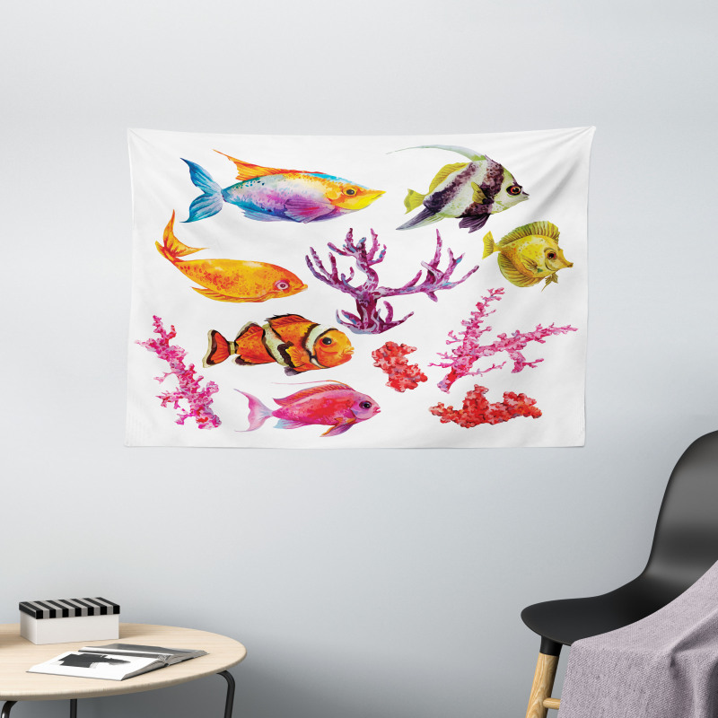 Tropic Life Seaweed Coral Wide Tapestry