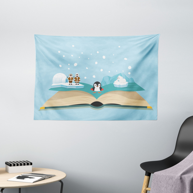 Iglo Eskimo Polar Bear Wide Tapestry