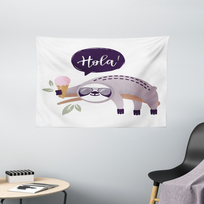 Hola Ice Cream Chilling Wide Tapestry