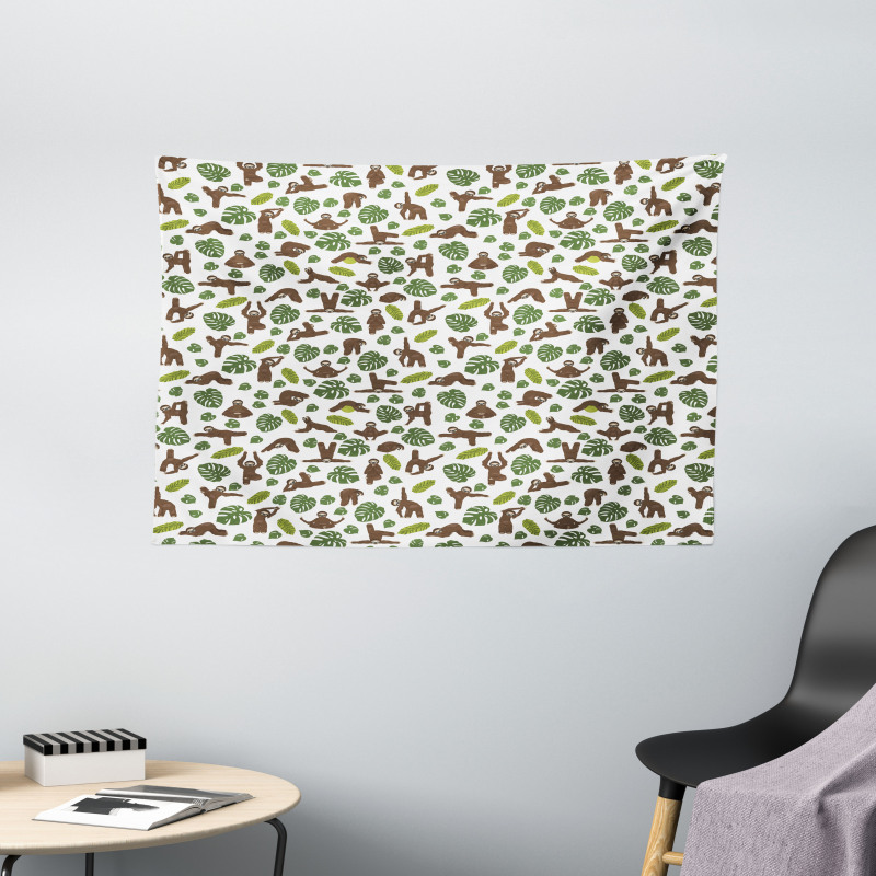 Lazy Animal Monstera Wide Tapestry