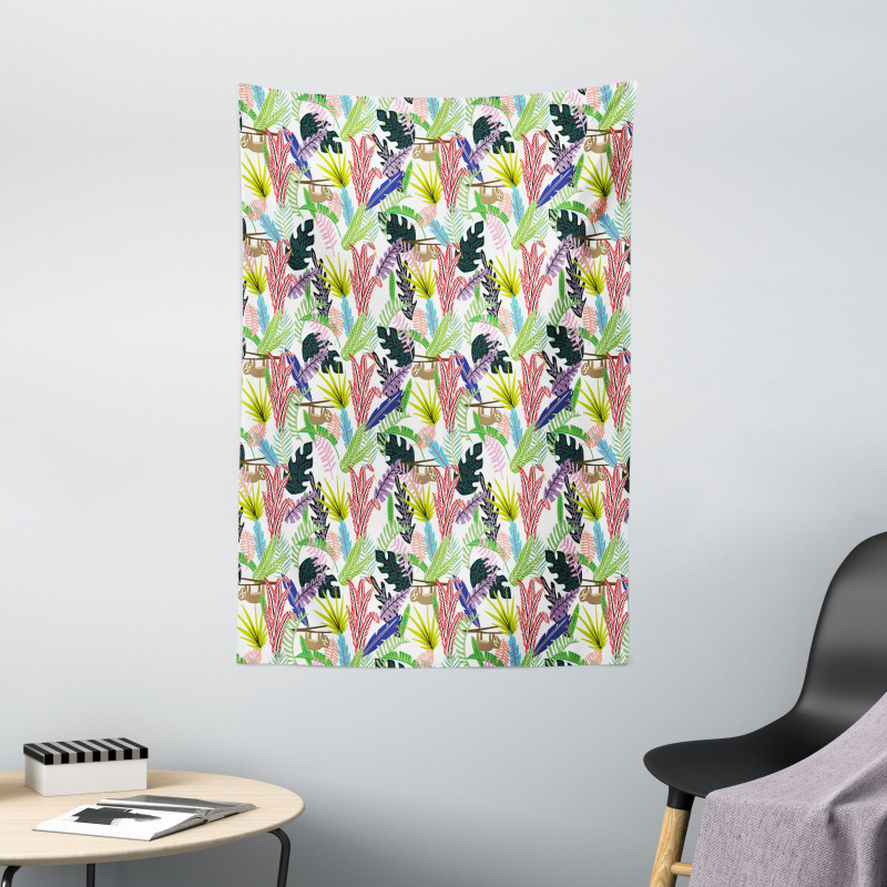 Monstera Leaves Graphic Tapestry