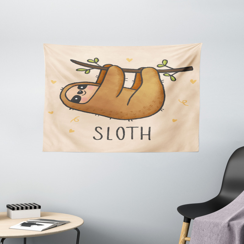 Lazy Animal Smiling Wide Tapestry