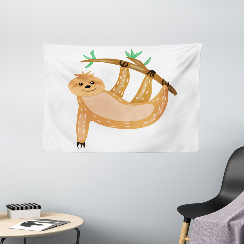 Simplistic Lazy Animal Wide Tapestry