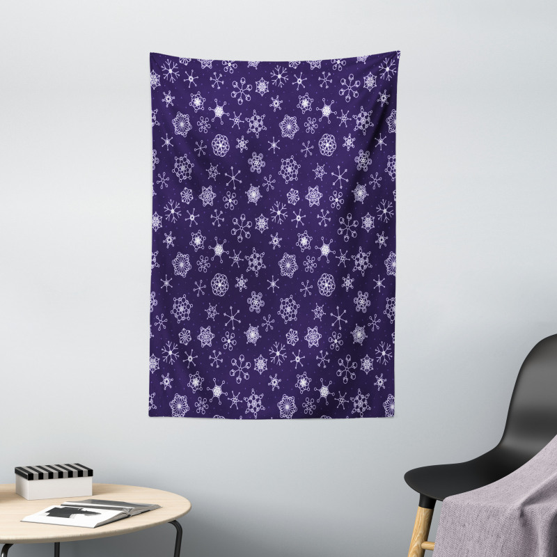 Purple Monochrome Motifs Tapestry