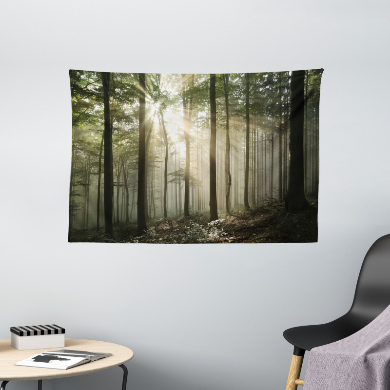 Wild Forest Woodland Wide Tapestry