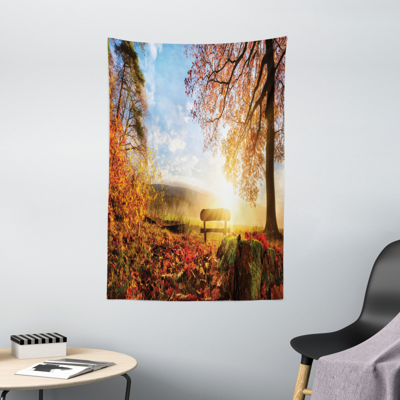 Autumn Forest Bench Tapestry