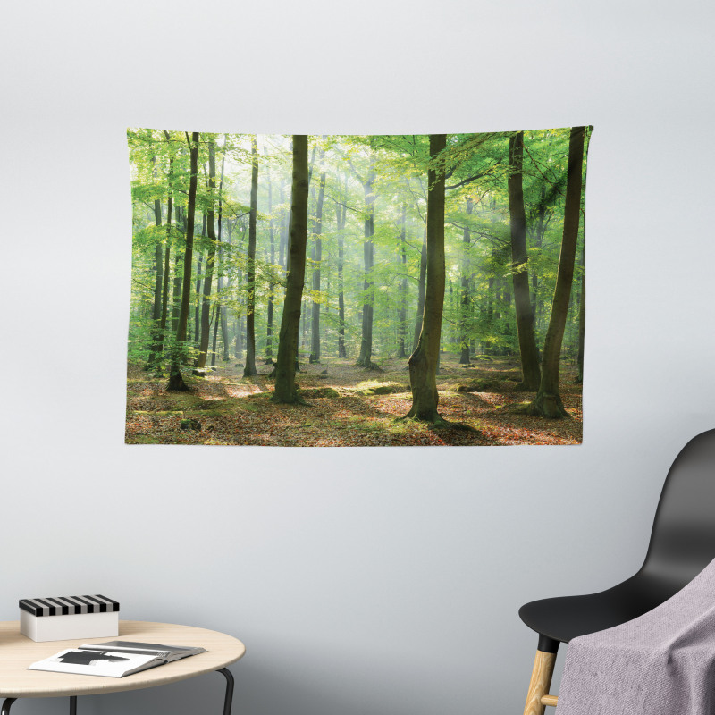 Morning Forest Farmhouse Wide Tapestry