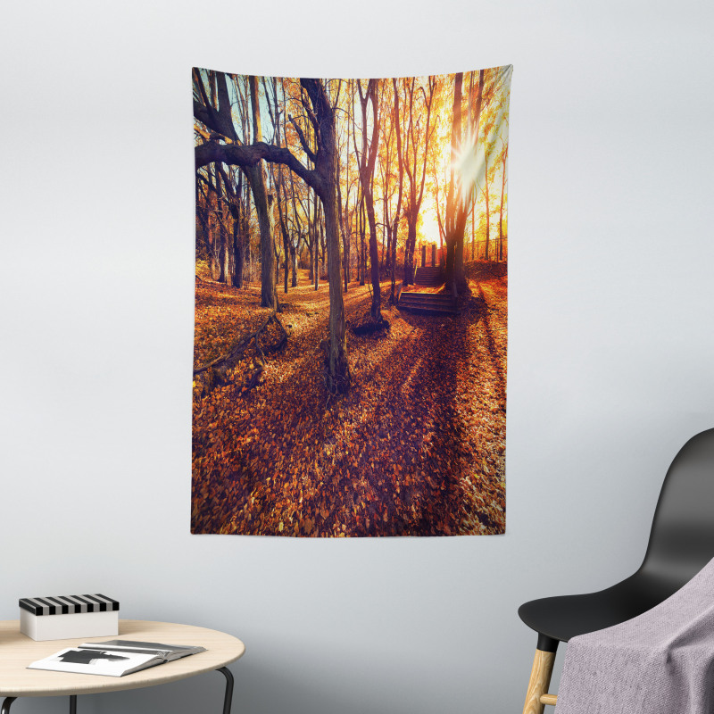 Sunset Forest Trees Tapestry