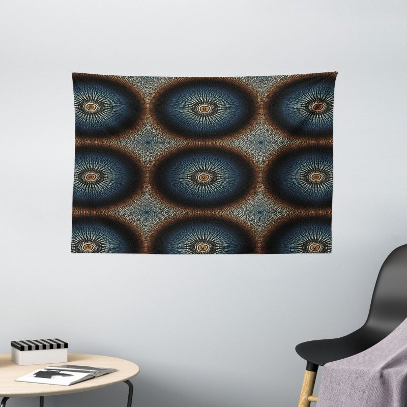 Bohemian Round Dots Design Wide Tapestry