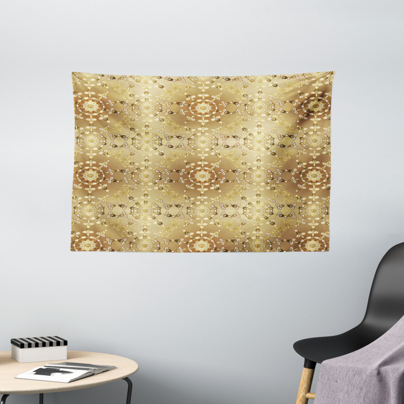 Connected Royal Motifs Wide Tapestry