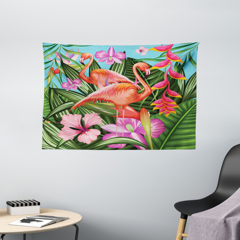 Hibiscus Tropic Flower Wide Tapestry
