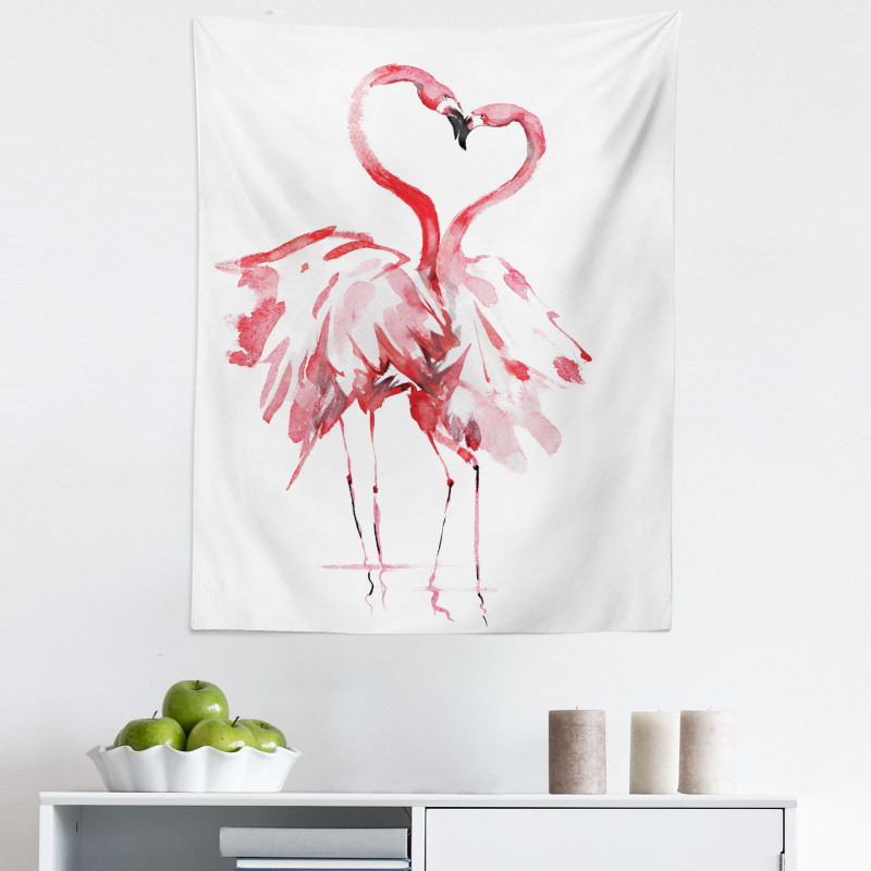 Hayvan Deseni Mikrofiber Duvar Halısı Flamingoların Aşkı