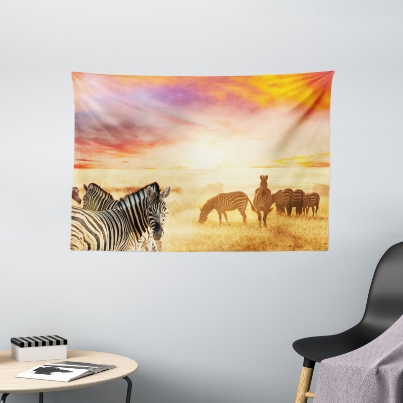 South Wild Zebra Wide Tapestry