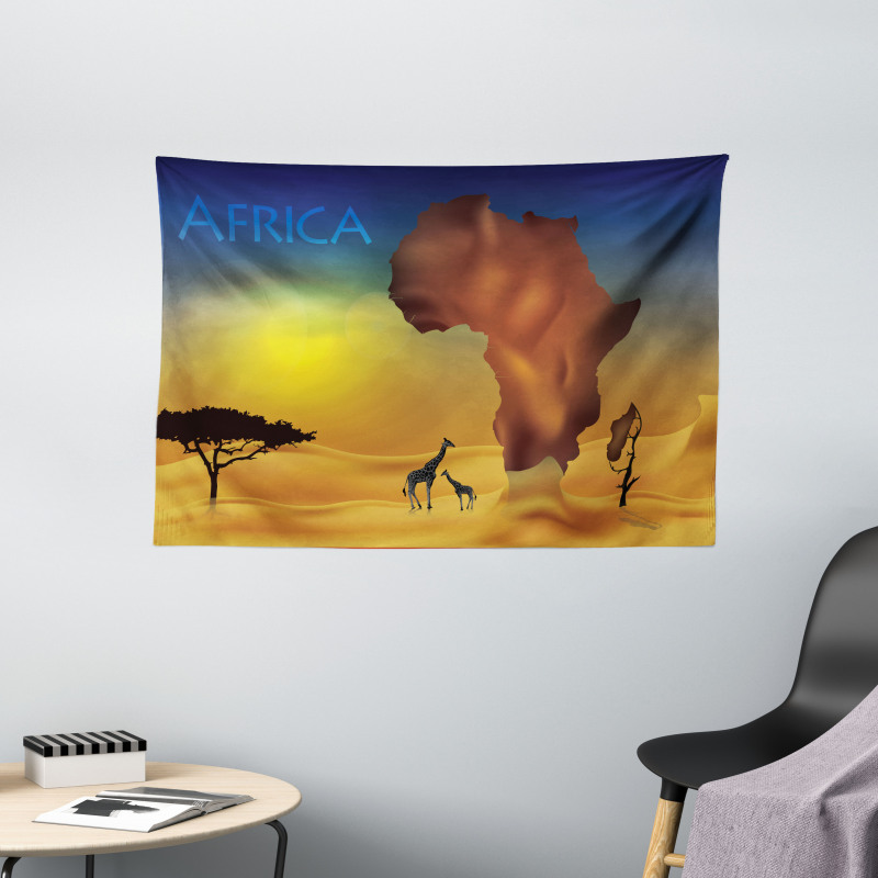 Tropical Wild Animal Wide Tapestry