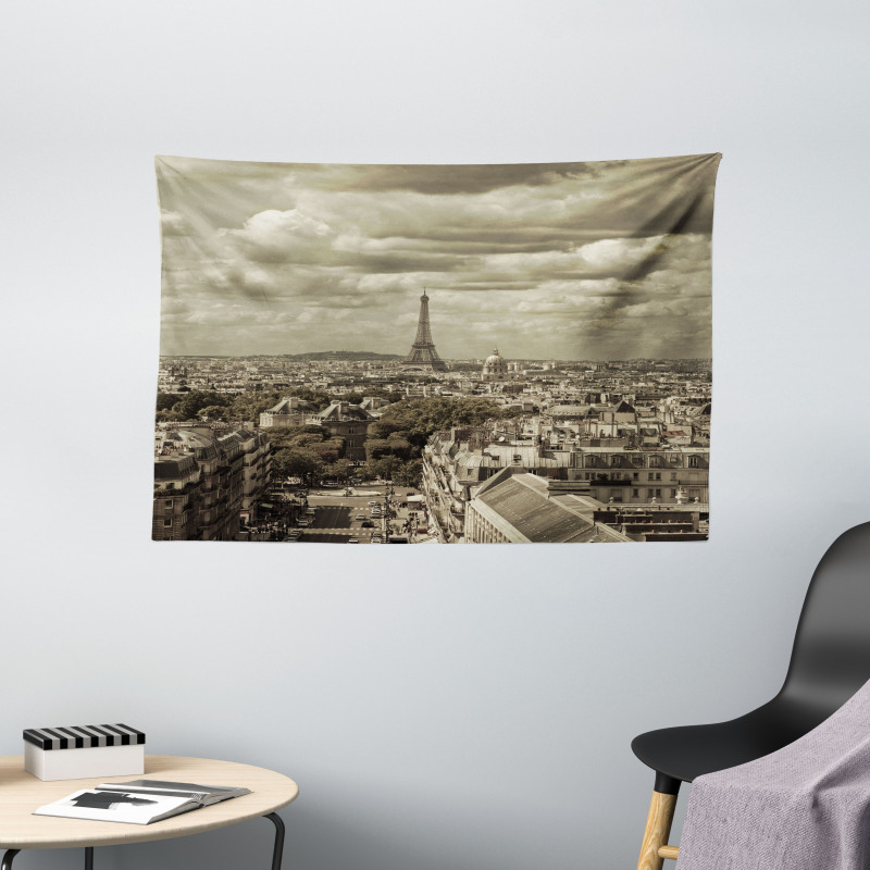 City Skyline of Paris Wide Tapestry