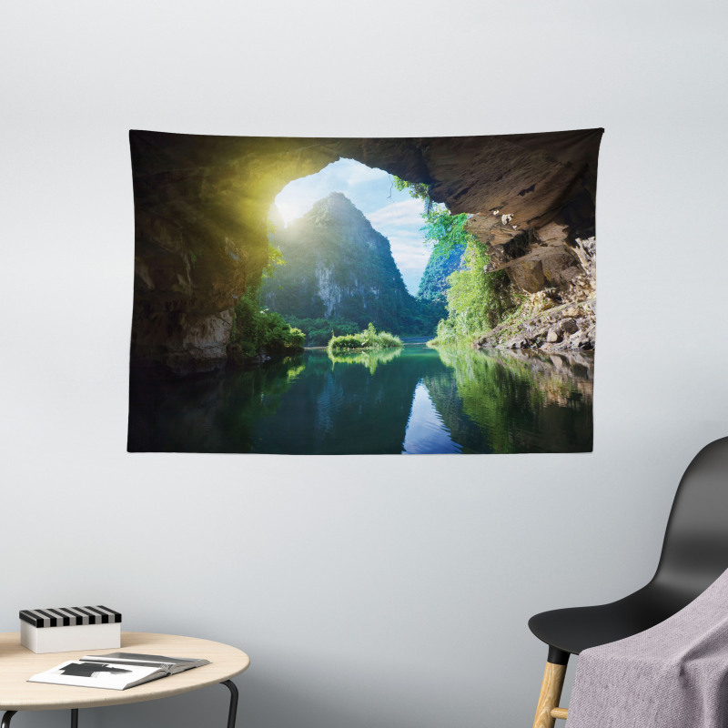 Mountain Sky Scenery Wide Tapestry