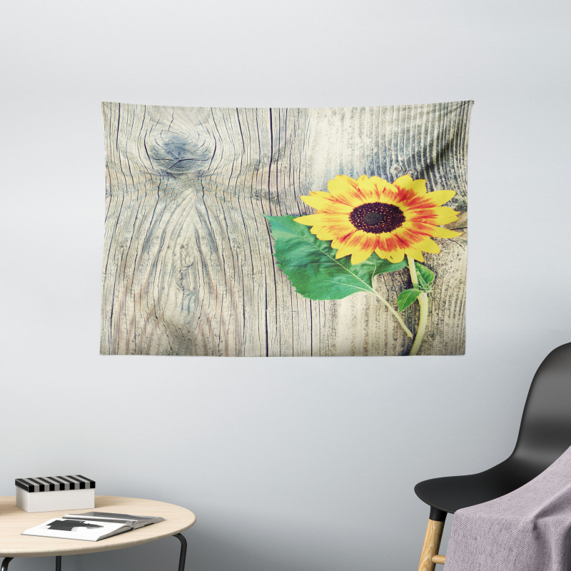 Wood Board Bouquet Wide Tapestry