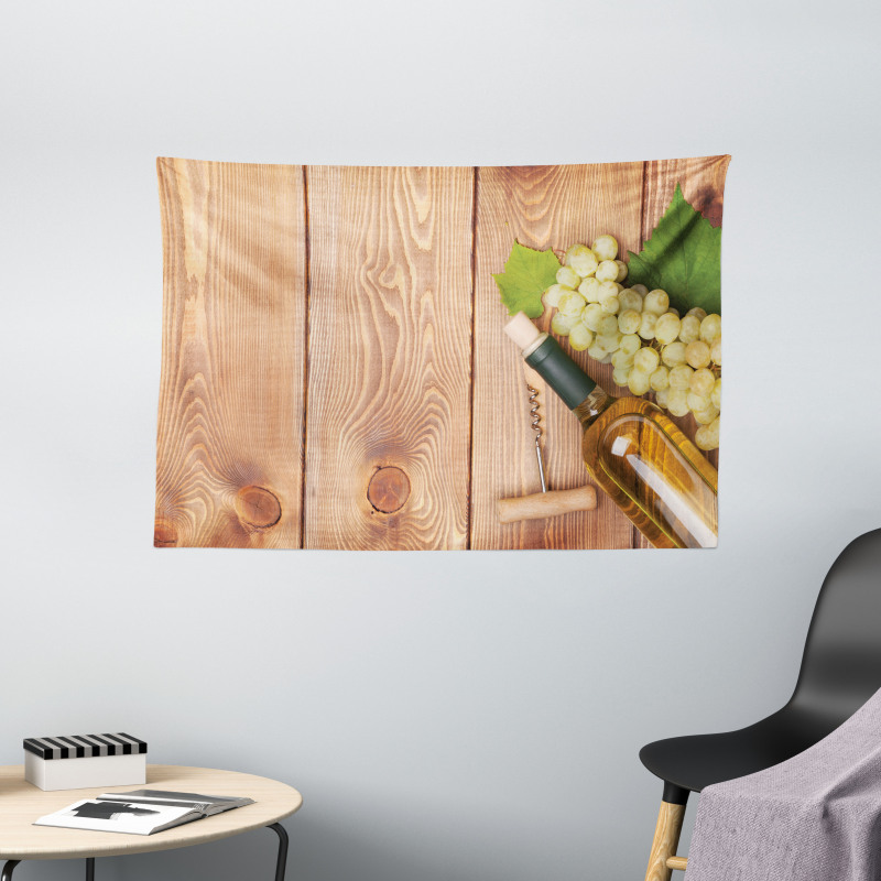 White Grapes Bottle Wide Tapestry