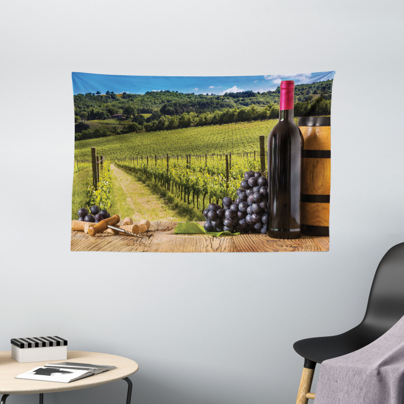Vineyard Tuscany Grape Wide Tapestry