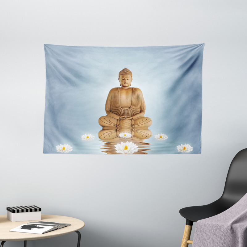 Meditation Zen Flower Wide Tapestry