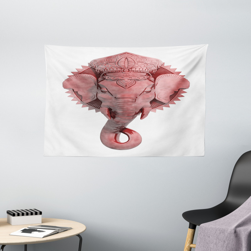 Asian Culture Symbol Wide Tapestry