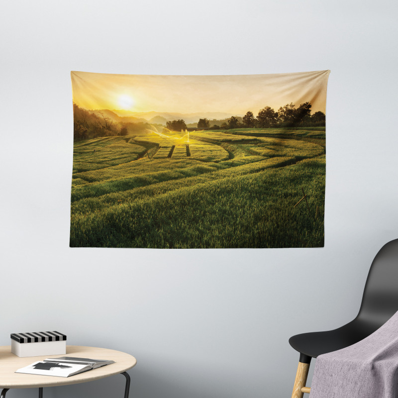 Barley Woods Sunset Wide Tapestry