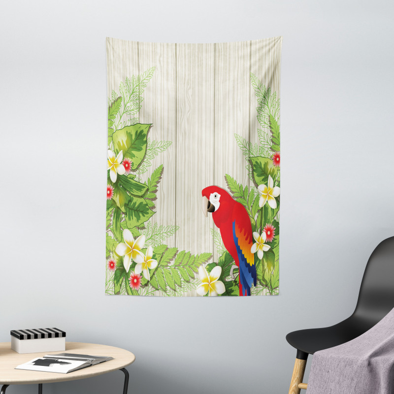 Flowers Parrot Tapestry