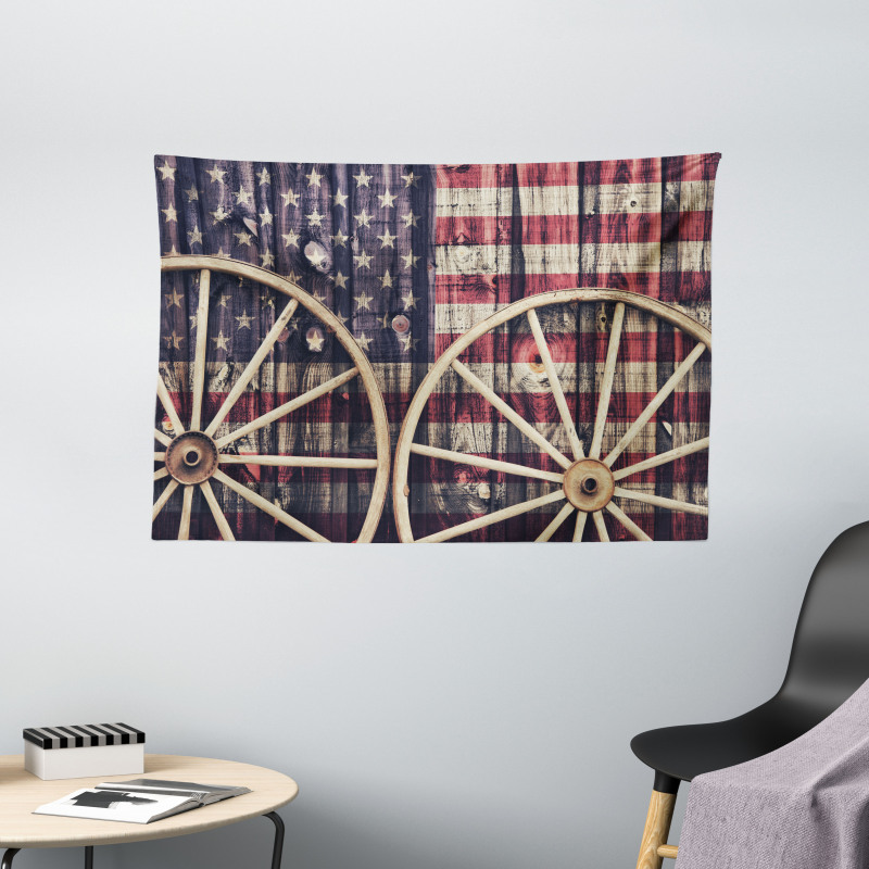 Antique American Flag Wide Tapestry