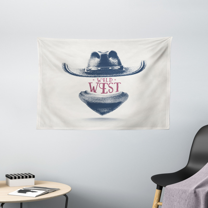 Wild West Cowboy Hat Wide Tapestry