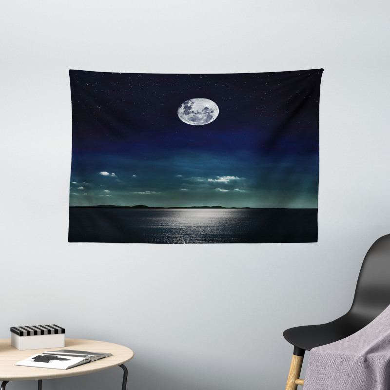 Full Moon in the Sea Wide Tapestry
