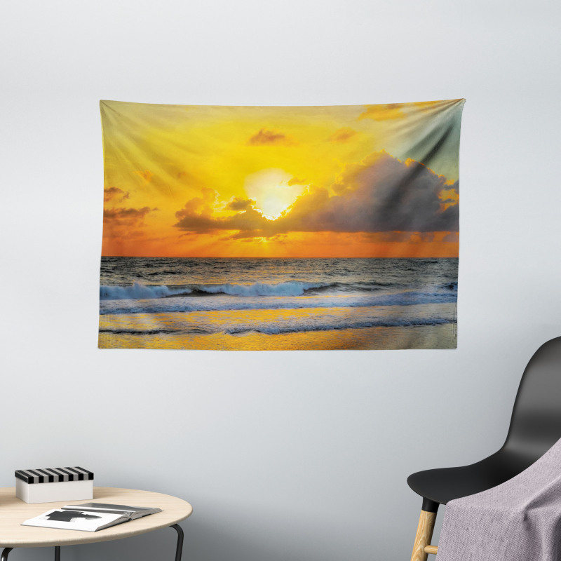 Sunset Beach in Brazil City Wide Tapestry