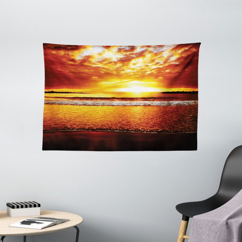 Colorful Sunset Summer Wide Tapestry