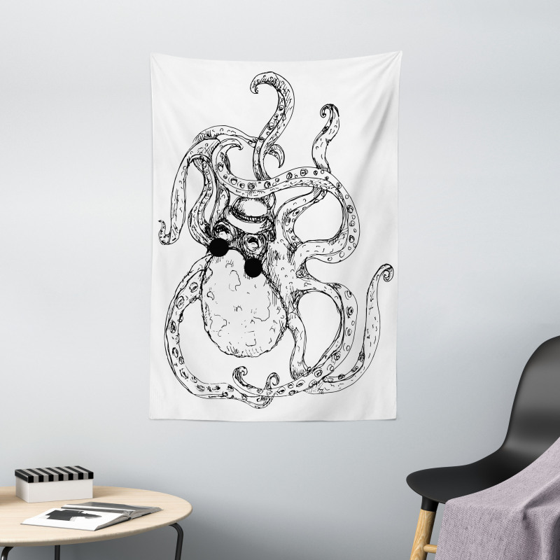 Hipster Animal Sketch Tapestry