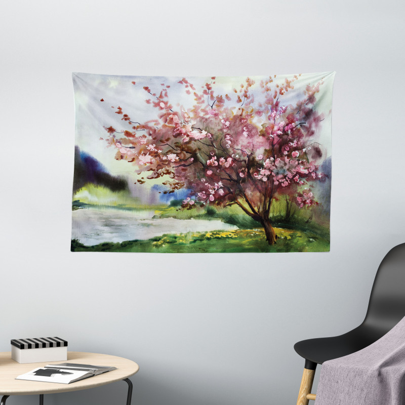 Spring Blooming Nature Wide Tapestry