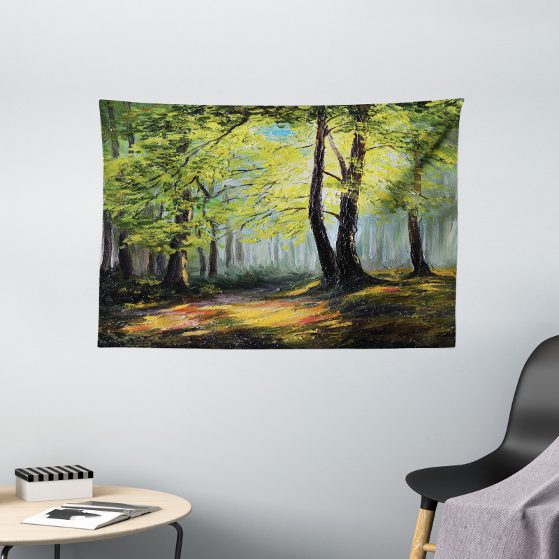 Fall Forest Landscape Wide Tapestry