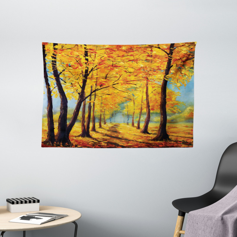 Nature Park Autumn Fall Wide Tapestry