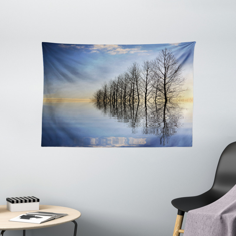 Frozen Lake in Nature Wide Tapestry