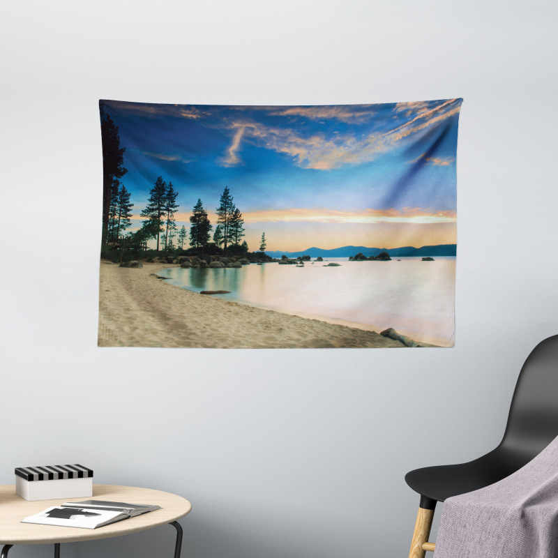 Peaceful Paradise Trees Wide Tapestry