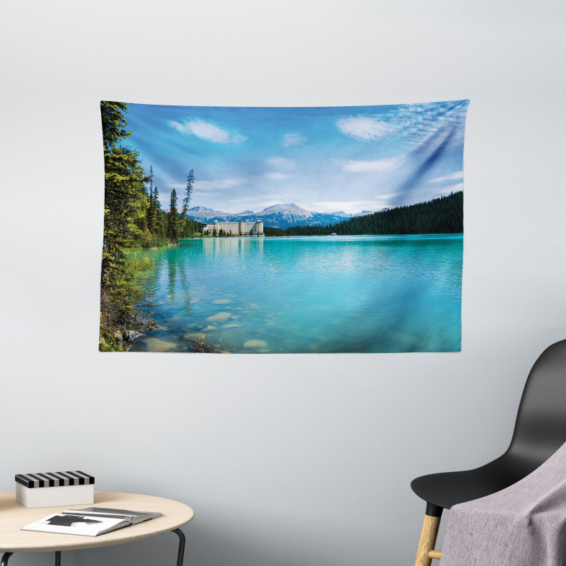 Canadian Lake Castle Wide Tapestry