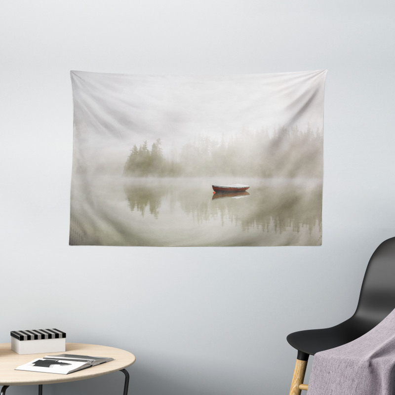 Boat on Lake Nature Wide Tapestry