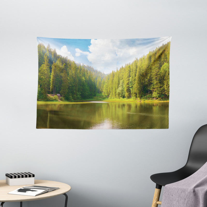 Mountain Hill Landscape Wide Tapestry