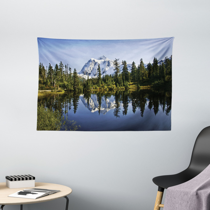 Tree and Snowy Nature Wide Tapestry
