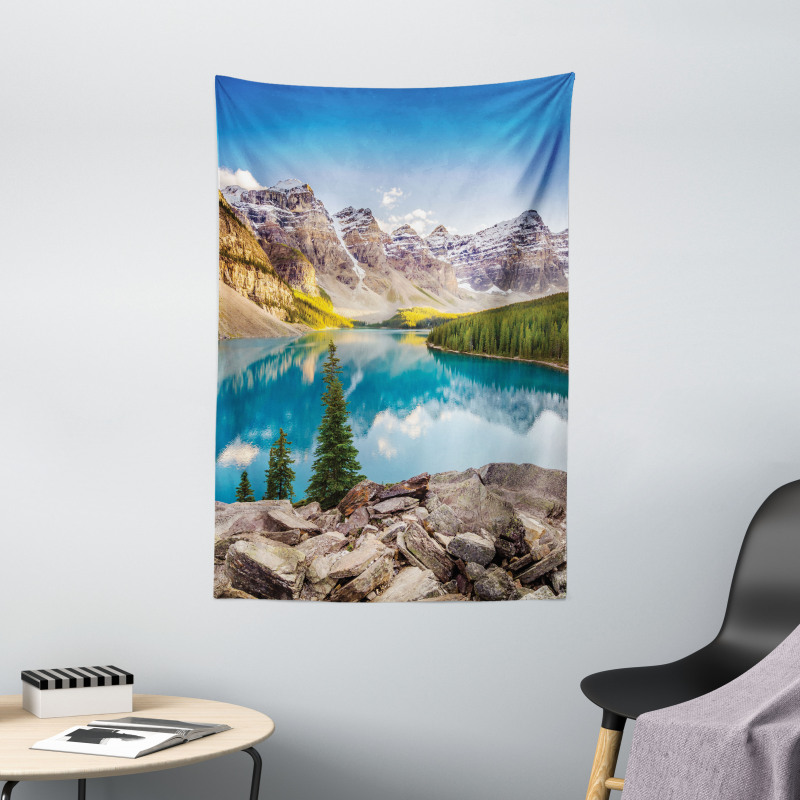 Calm Lake and Mountain Tapestry