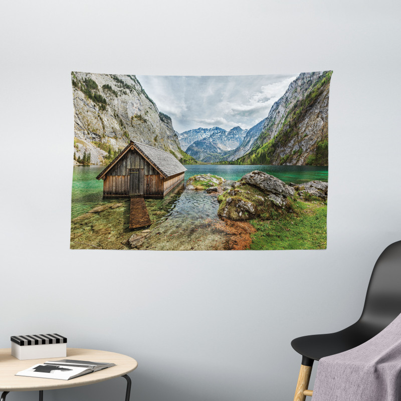 Alpine Mountains View Wide Tapestry