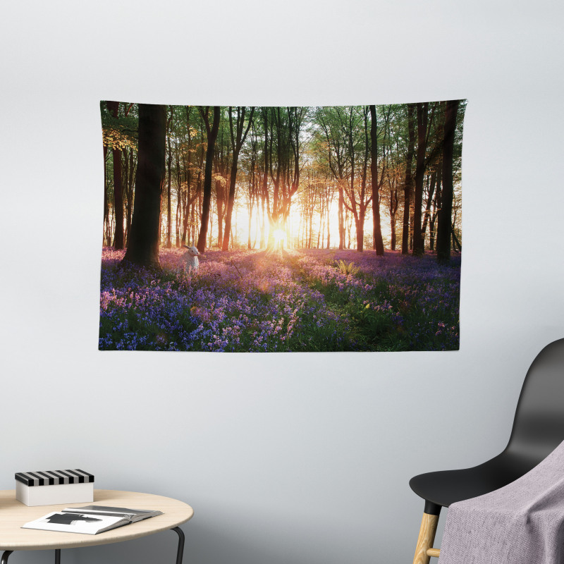 Sunrise Woods in Spring Wide Tapestry